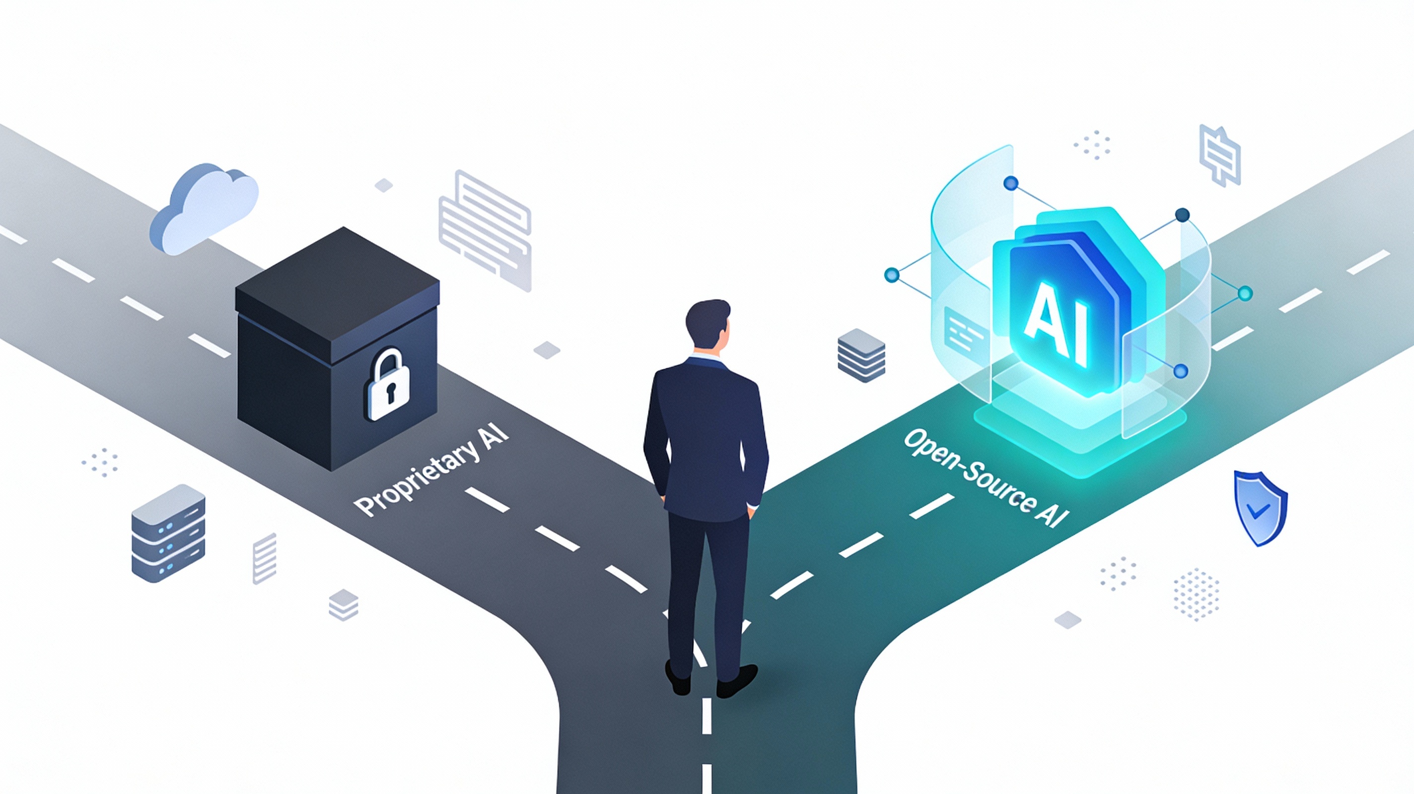 Business choosing between closed-source and open-source AI 2025